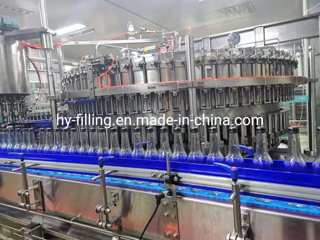 Automatic Liquid Pure Mineral Water Fruit Juice Carbonated Soft Drink Processing Bottling Machine Glass Bottle Washing Filling Capping and Packaging Machine