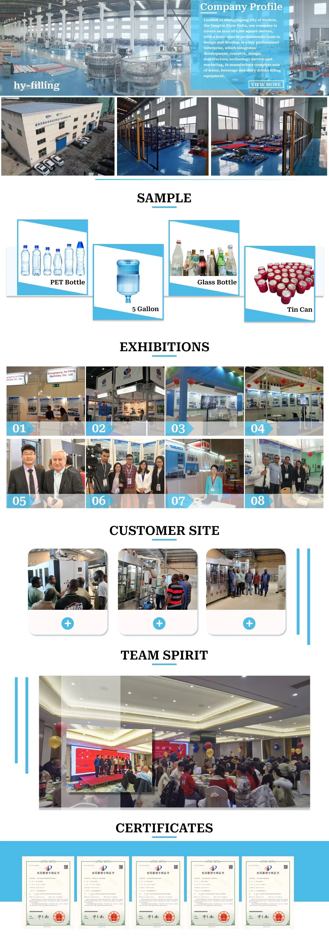 Customized High Quality Automatic Servo Motor Mineral Water Bottle Washing Filling Capping Labeling Complete Line Machine